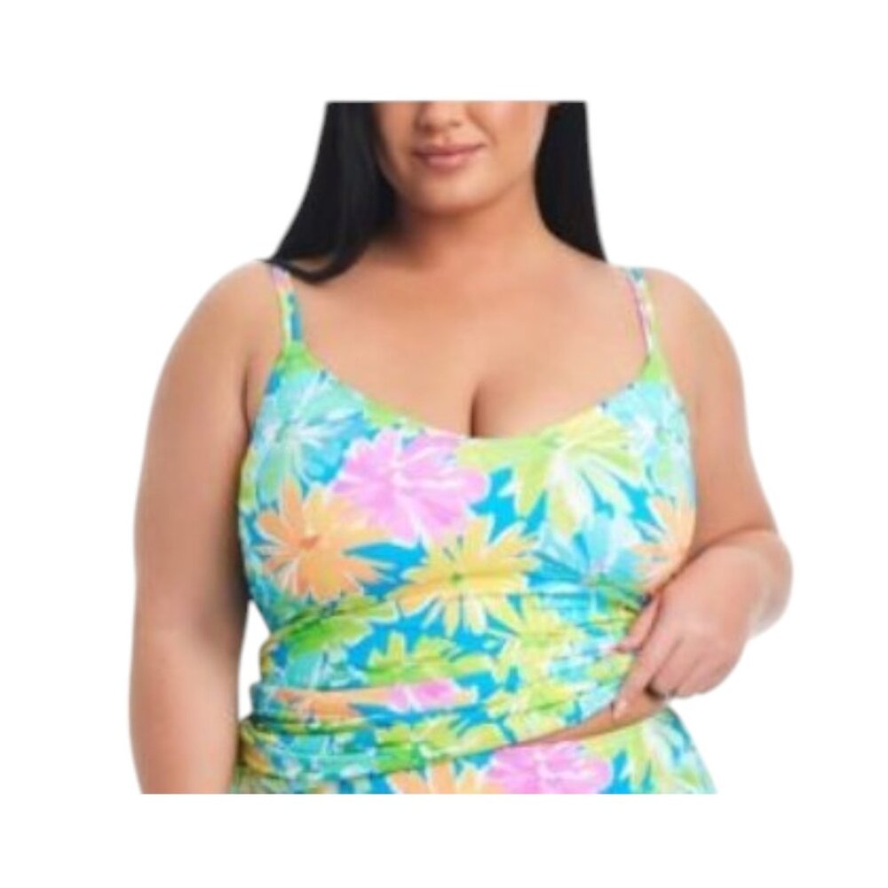 NWT Bleu by Rod Beattie Scoop-Neck Tankini Top
